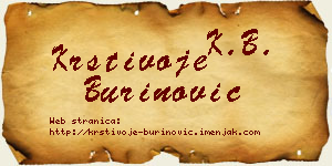 Krstivoje Burinović vizit kartica
